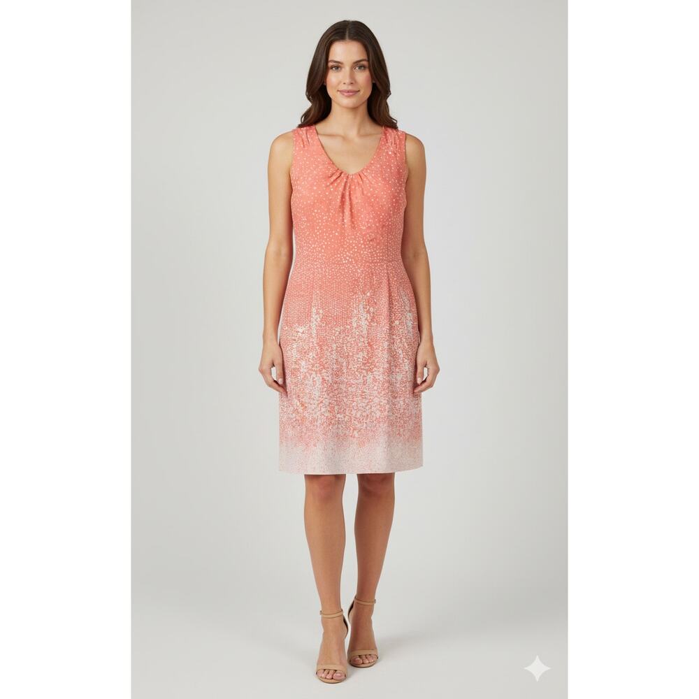 Pure Collection Coral Peach Silk Shift Dress 12